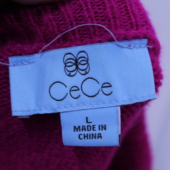 CeCe Women's Sweater in Vibrant Pink - Picture 7 of 8